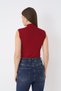 Women's Burgundy Sleeveless Turtleneck Body - 3