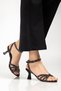 Women's Stone-Studded Stylish Heeled Sandals Heel 7cm Kh-02 - 3