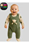 Baby Boys 2-Piece Romper Set with Salopet and Teddy Bear Patterned Bodysuit, Bear Embroidered Cotton - 7