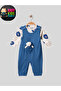 Baby Boys 2-Piece Romper Set with Salopet and Teddy Bear Patterned Bodysuit, Bear Embroidered Cotton - 2