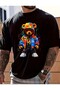 Colorful Teddy Bear Pattern Print T-Shirt Unisex