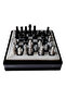 12 Inch (30X30 cm) Black Onyx Natural Stone Chess Set with White Frame |   Handmade - 3