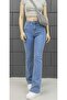 Lndy Women's Stretch Fabric Tall Flare Light Blue Spanish Jean Denim Pants - 3