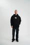 Unisex Hooded Long Sleeve Patched Embroidered Sweatshirt - Black - 4
