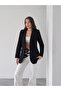 Single Button Lined Linen Blazer Jacket - 4