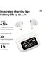 Earbuds Active Noise Cancellation Earphone With Touch LCD Screen Super Bass sound white - 2