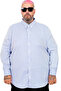 Fashion XL Plus Size Men's Satin Striped Shirt 20399