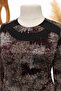 Women's Crew Neck Winter Abstract Line Print Plus Size Mom Jersey Dress - 4