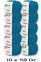 Premium Amigurumi Ipi Punch (Panç) Baby Soft Cotton 500 Gr (10-Pack) - Ocean