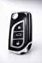 For Toyota Corolla Camry Avensis Auris Yaris Aygo Switch Nano Key Case Cover 3 Buttons Black Silver
