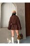Women's Short Belted Premium Cashmere Coat with Epaulet Detail on the Sleeves and Cape Detail - 9