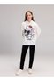 Vizyon New Season White Hooded Printed Girls' Sweatshirt - 2