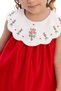 Embroidered Collar Evening Dress Baby Girl Special Occasion Dress & Hair Accessory Set 6-12-18-24 Months 36097Pr - 4