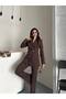 Women's One Button Double-Breasted Blazer Jacket and Straight Leg Pants Suit - 2
