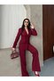 Women's Four-Button Blazer Jacket and Wide-Leg Trousers Suit - 2