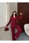 Women's Four-Button Blazer Jacket and Wide-Leg Trousers Suit
