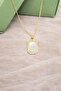 Rectangular Looking Zircon Stone Gold Color Steel Necklace – Elegant & Premium Design - 3