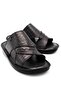 Genuine Real Leather Men's Slippers Lightweight Slippers Leather 3d Black - 2