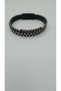 Faux Leather Magnetic Snap Men's Beaded Stone Bracelet - 8