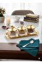 3-Piece Crystal Glass Snack Bowl and Presentation Frame Baton Tray Set & Jam Bowl, Sugar Bowl, Dessert Bowl - 2