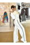 5786 Glittery Embroidered Set - White