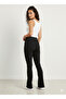 Women's Ribbed Flare Leg Tights - 3