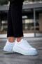 Mhd-099 Men's Lace-Up High Sole Leather Sneaker Shoes Cbt - White - 4