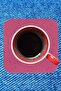 4Pcs Cherry Rot Color Sand Pattern Wooden Turkish Coffee Cup Tea Mug Home Office Coaster Underpad - 2