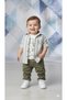 Baby Boys' 3-Piece Set - 100% Cotton Printed T-Shirt, Striped Shirt and Pants Set