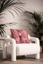 3D Pink Knitwear Bow Detailed Striped Decorative Throw Pillow Cover (45X45 cm) - 3