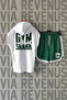 Gym Front Back Printed Zero Sleeve Hooded Tshirt and Custom Sports Shorts Set