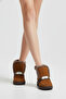 Genuine Suede Leather Brown Boots with Natural Fur Inside - 3