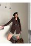 Women's Leather Belt Detailed Blazer Jacket - 4