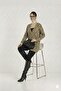 Classic Knitted Buttoned Jacket with Heart Pattern