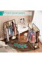 Clothes Rail Clothing Rack: Drying Portable Clothes Rail with Hook and Wheel Metal Freestand - 6