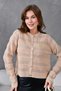 Women's Crew Neck Button Detail Lace-Like Knit Knitwear Jacket 10825 - 4