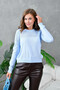 Women's Crew Neck Lace-Like Knit Sweater 10833 - 2