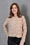 Women's Crew Neck Button Detail Lace-Like Knit Knitwear Jacket 10825 - 3
