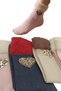 Women's winter soft plush slipper socks 4-pack – rhinestone leopard heart detail - 3