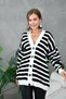 Women's Ankle Skirt and Bands Corded Fabric Line Patterned Knitwear Cardigan 214201 - 3