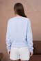 Women's Crew Neck Stripe Detail Embroidered Knitwear Sweater 10519 - 8