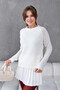 Women's Corded Fabric Crew Neck Lace-Like Knit Sweater 8438Sw - 2