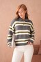 Oversize Striped Half Zipper Knit Sweater Aw25Kz0060 - 6