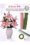2-Piece Lilium Flower Making Kit – 125 Chenille Stems (100 Pastel, 25 Army Green) + Bud, Tape, Floral Wire