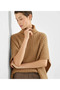 Women's Turtleneck Corded Fabric Textured Loose Oversized Knitted Sweater