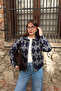 Women's polo collar double pocket detailed diamond pattern premium cardigan - 3