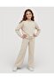 Girl's Osysho Fabric 5-14 Years Wide Leg Stone Bottom Top Transitional 2-Piece Tracksuit Set - 2