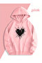 Dear Couple Combination Lightning Heart Printed Hooded Sweatshirt Set of 2 – Unisex Oversize - 2