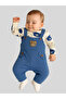 Baby Boys 3-Piece Romper Set Salopet and Socks Set Teddy Bear Patterned Bodysuit Bear Embroidered Cotton