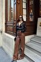 Women's Tan Premium Quality Leather Pants |   Office Kombin Mlb130 - 5